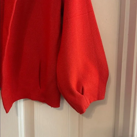 T Tahari red open from crop cardigan small - Picture 2 of 5